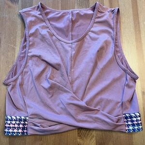 Fabletics Asymmetrical Purple Crop Tank Top